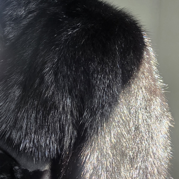 Genuine Kangaroo Suede Leather Coat Fox Fur Collar Snake Print Women Size 42 - Picture 9 of 15